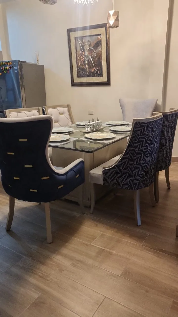 Juego de comedor 6 puestos, vidrio templado